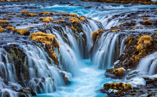 Scenic view of waterfall