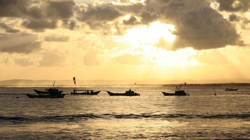 Scenic view of sunset over sea