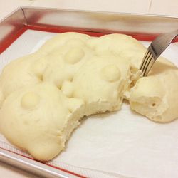 Close-up of bread in plate