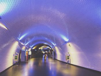 Empty illuminated tunnel