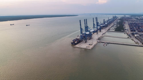 High angle view of sea against sky