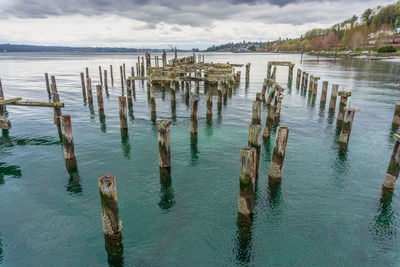 Decaying pilings landscape.