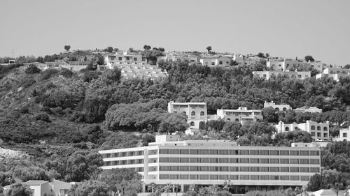 High angle view of townscape against sky