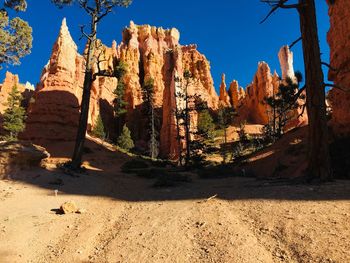 Rock formations in sunlight