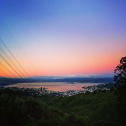 Scenic view of sea at sunset