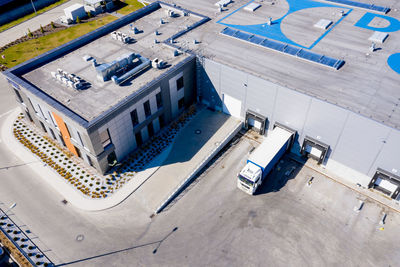 High angle view of car on street