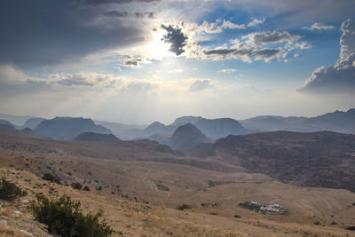 Scenic view of desert against sky