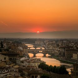 High angle view of bridge over river