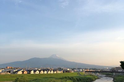 Scenic view of landscape against cloudy sky