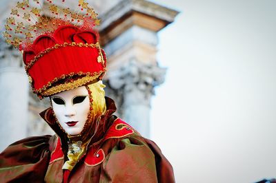 Close-up of person wearing mask