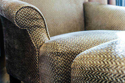 Close-up of sofa on chair