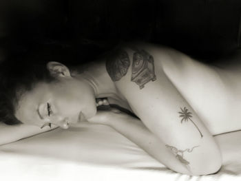 lying down