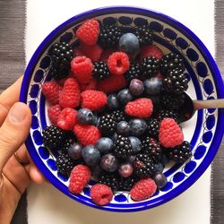 Close-up of strawberries in bowl