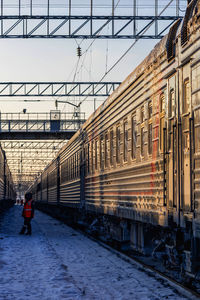 Train on railroad station