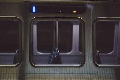 Close-up of train windows