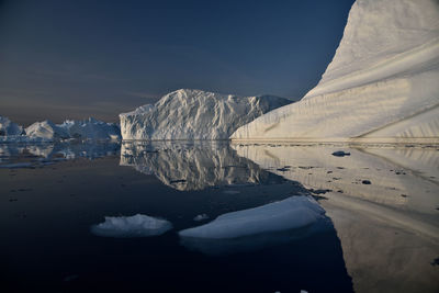 Scenic view of frozen lake against sky