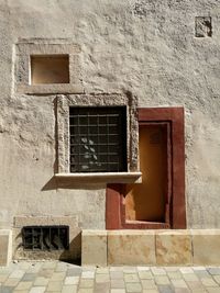 Low angle view of window on building