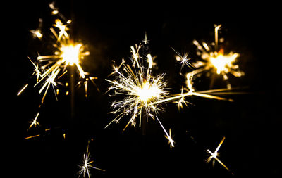 Firework display at night