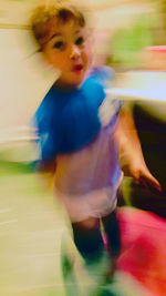 Blurred motion of woman