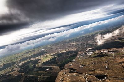 Aerial view of landscape against sky