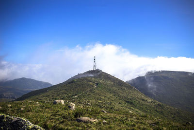 View of mountain against cloudy sky