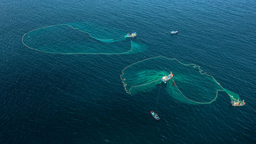 High angle view of sea