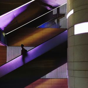 Low angle view of illuminated staircase in building