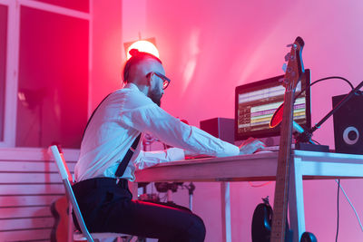 Man working on stage