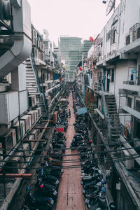 Panoramic view of city against clear sky