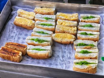 Close-up of food in tray