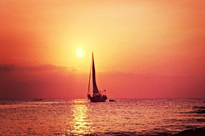 Scenic view of sunset over sea