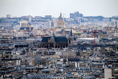 High angle view of buildings in city