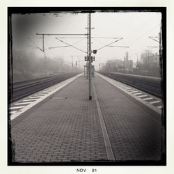 Railroad track at night