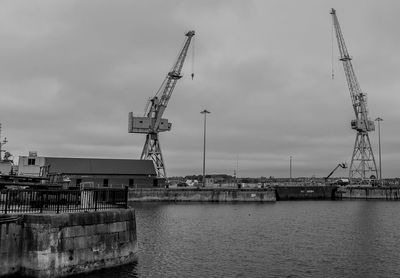 Cranes at construction site