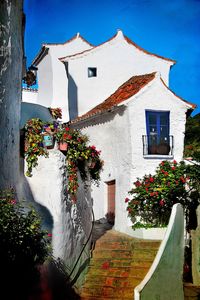 Low angle view of house