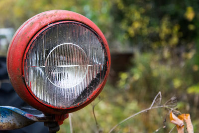 Close-up of metallic object against blurred background