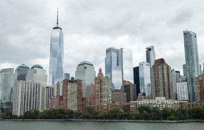 New york city skyline view from the harbor