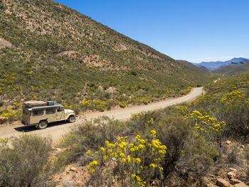 Scenic view of mountain road