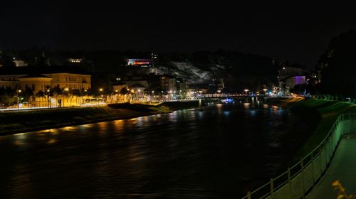 Illuminated city at night