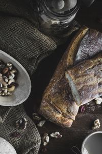 High angle view of fish on table