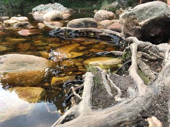 Rock formation in water