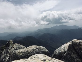 Scenic view of mountains against sky