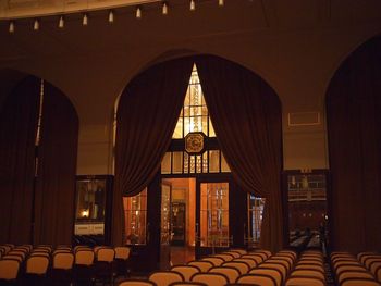 Illuminated lights in building