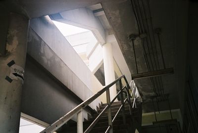 Directly below shot of spiral staircase in building