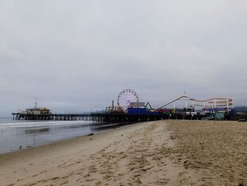 View of amusement park at beach