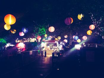 Illuminated street light at night