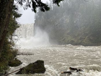 Scenic view of waterfall