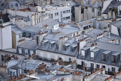 High angle view of buildings in city