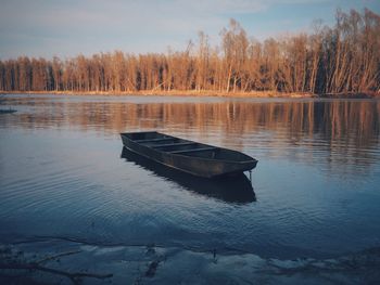 View of boats in lake