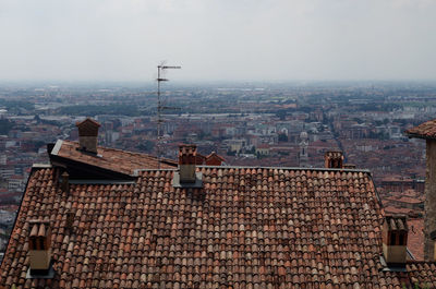 High angle view of buildings in city